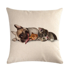 Simple Fashion Cute Pet Printing Pillowcase