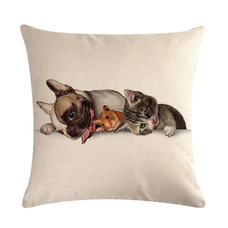 Simple Fashion Cute Pet Printing Pillowcase